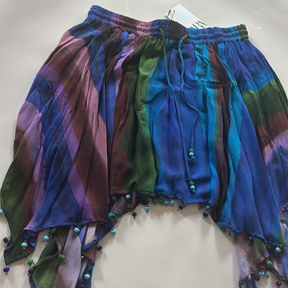 Colorful Striped Skirt with Beaded Hem - Picture 11 of 13